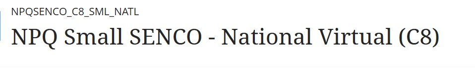 NPQ SENCO